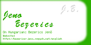 jeno bezerics business card